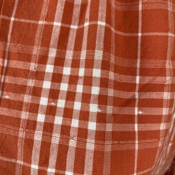 Universal Thread Orange Cream Plaid Blouse Large Lightweight Flannel Shirt NWT - Picture 7 of 11